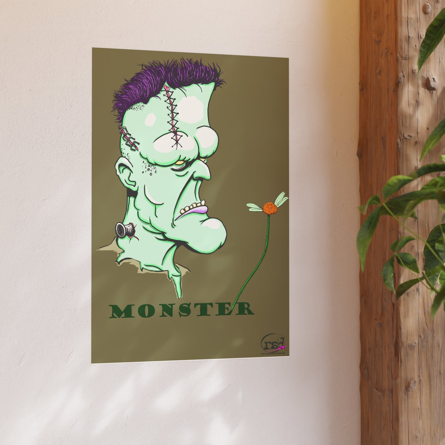 👁️💀 Cryptic Coffee Collection – THE MONSTER (Color Edition) Print