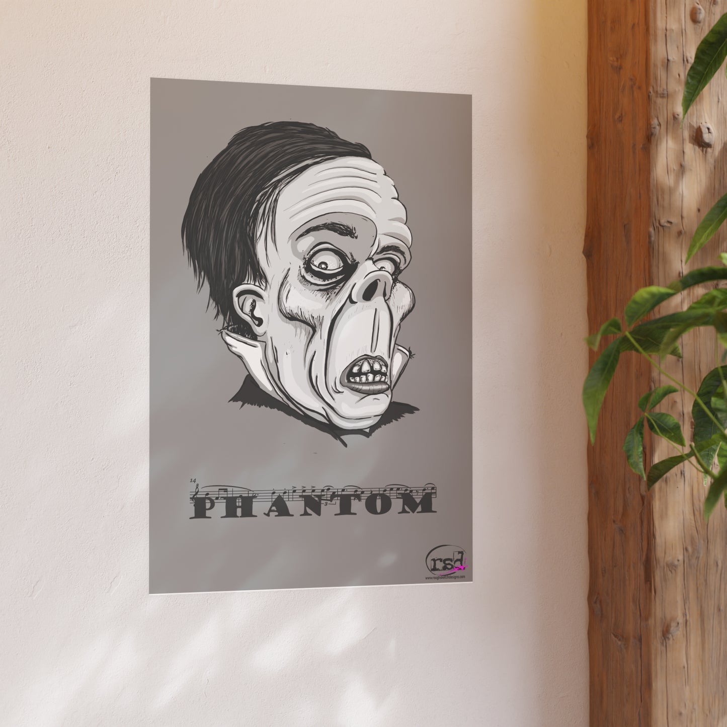 👁️💀 Cryptic Coffee Collection – THE PHANTOM (Black & White Edition) Print