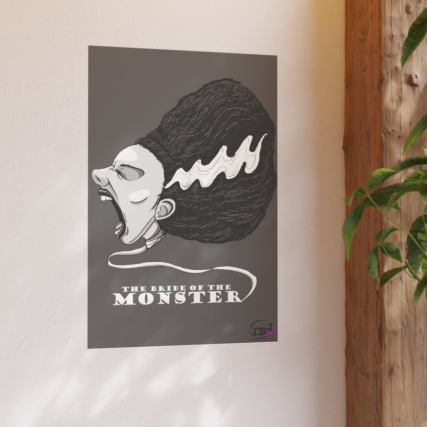 👁️💀 Cryptic Coffee Collection – BRIDE OF THE MONSTER (Black & White Edition) Print