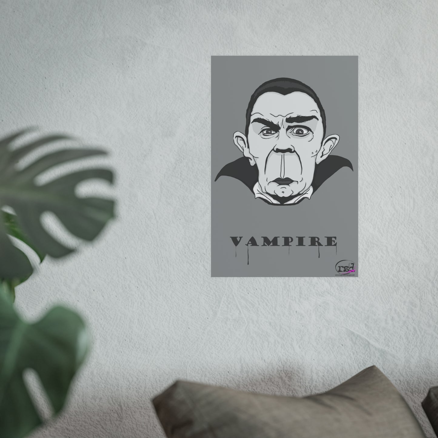 👁️💀 Cryptic Coffee Collection – THE VAMPIRE (Black & White Edition) Print