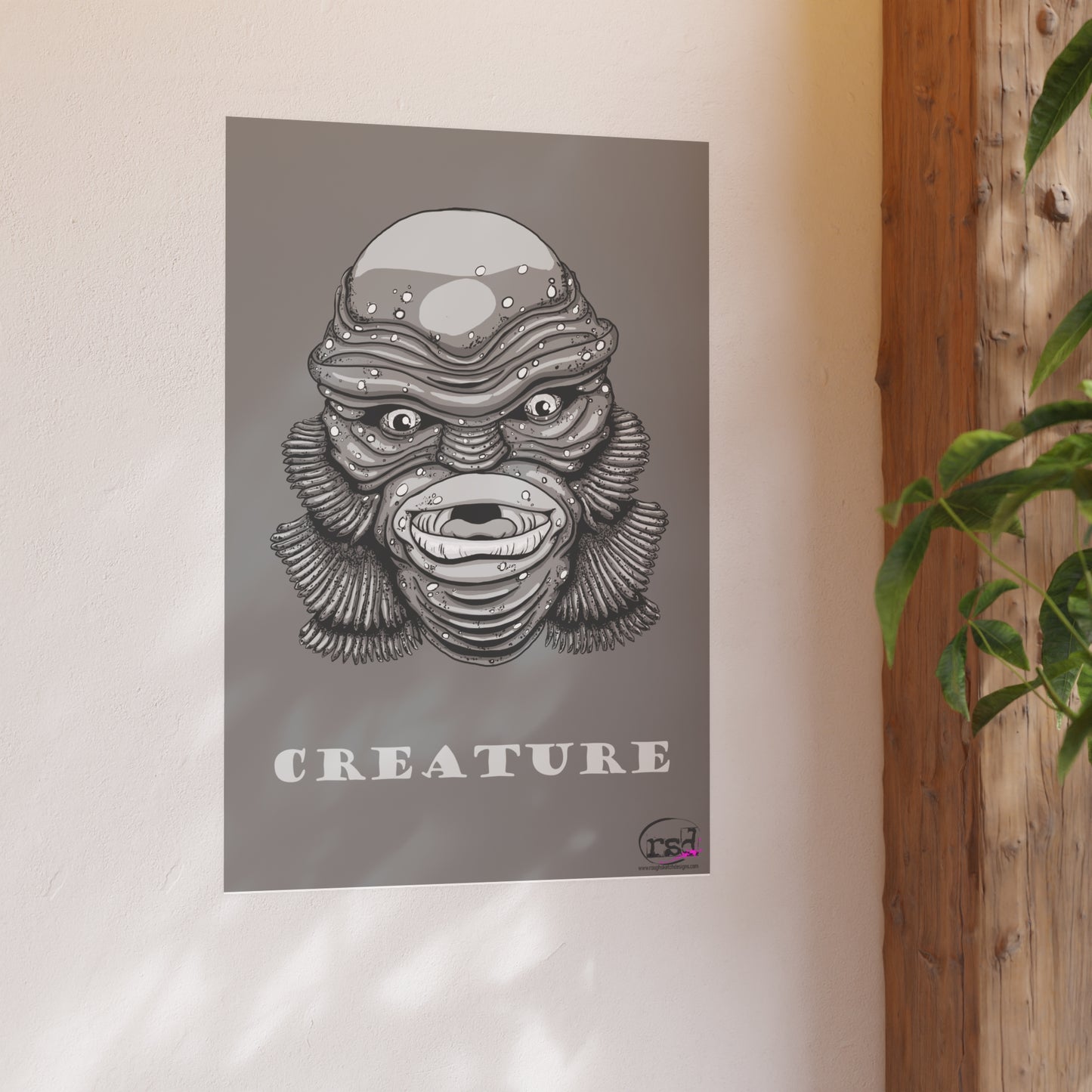 👁️💀 Cryptic Creatures Collection – THE CREATURE (Black & White Edition) Print