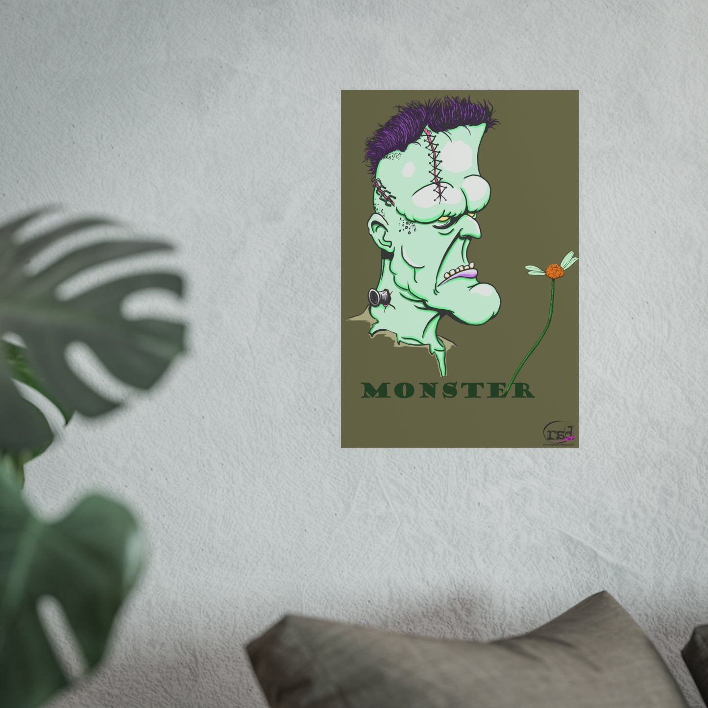 👁️💀 Cryptic Coffee Collection – THE MONSTER (Color Edition) Print