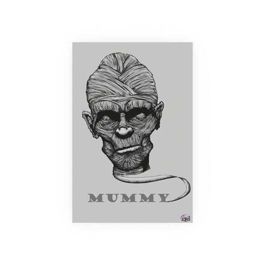👁️💀 Cryptic Coffee Collection – THE MUMMY (Black & White Edition) Print