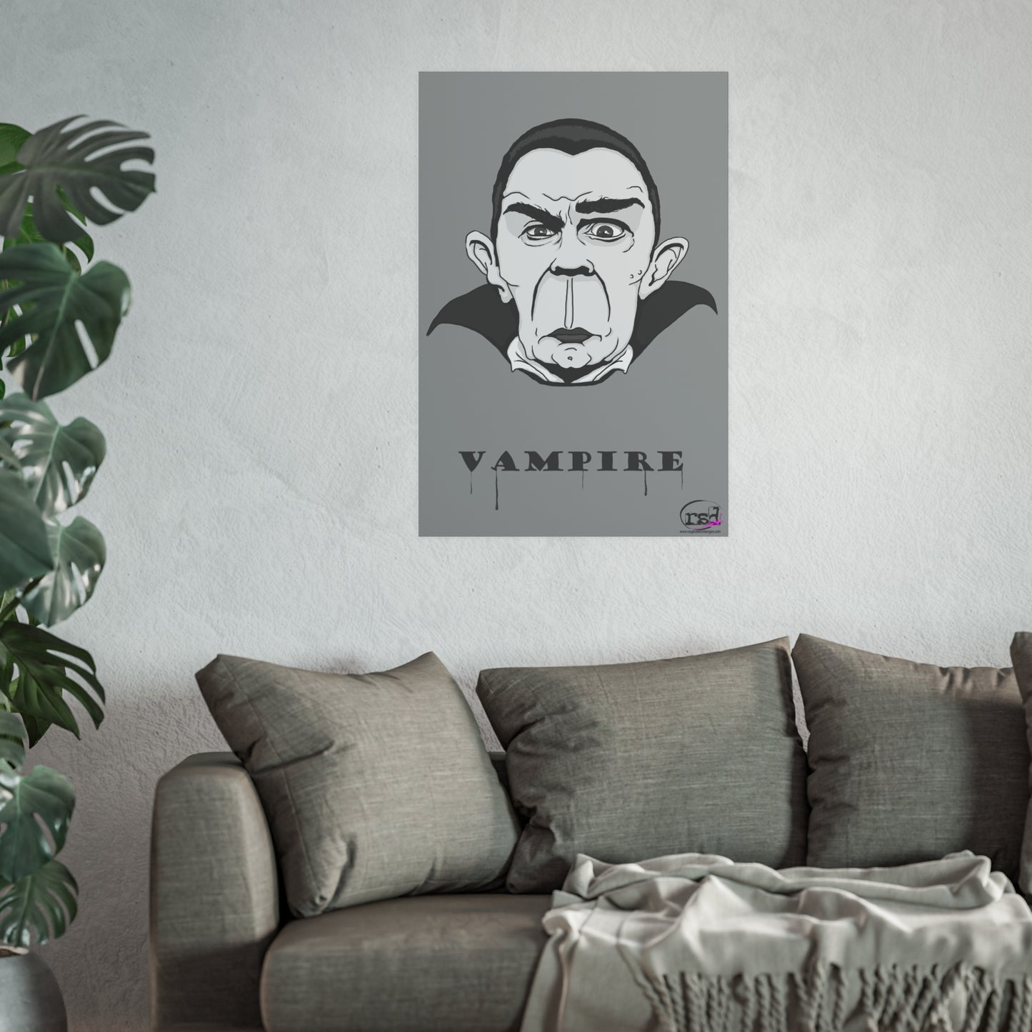 👁️💀 Cryptic Coffee Collection – THE VAMPIRE (Black & White Edition) Print