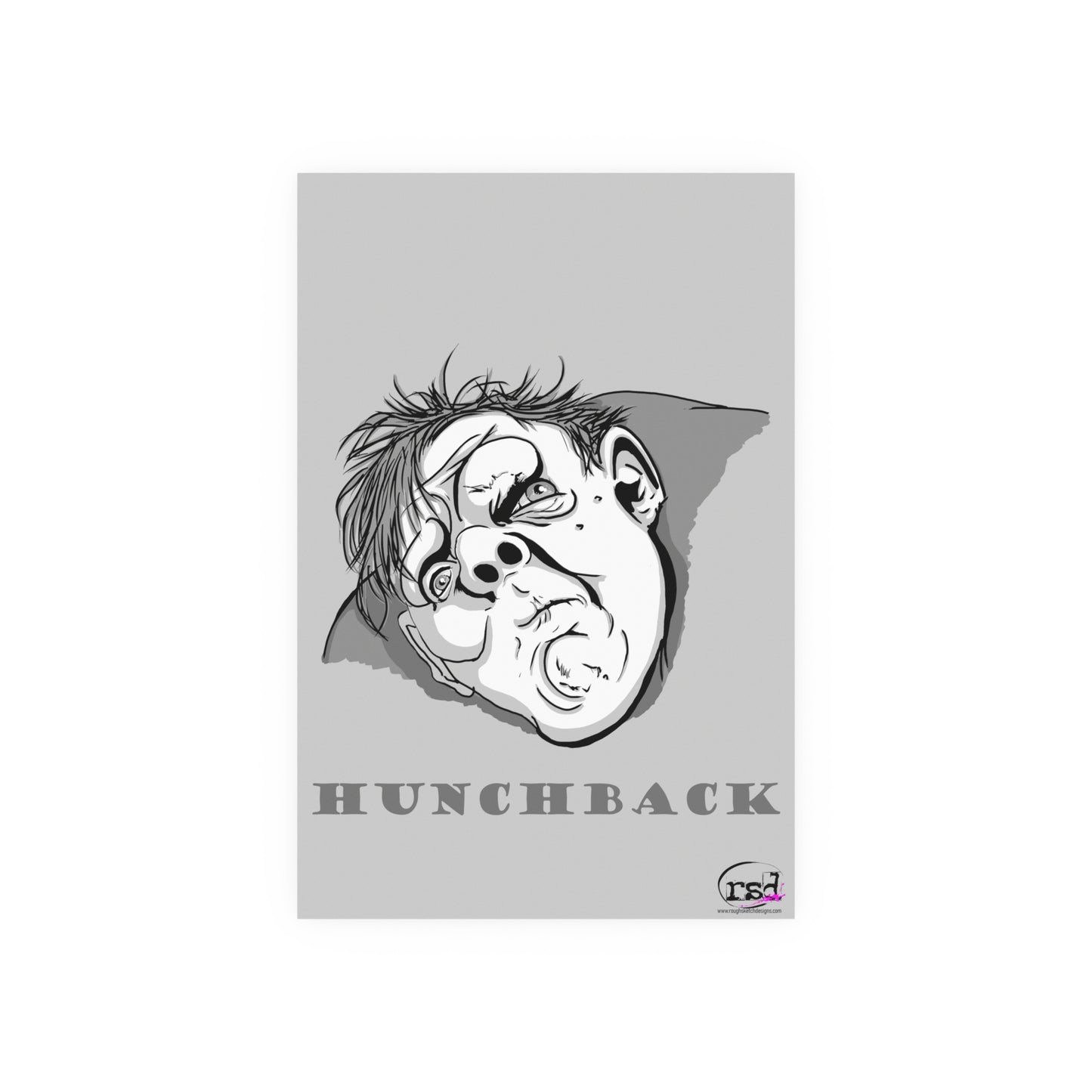 👁️💀 Cryptic Creatures Collection – THE HUNCHBACK (Black & White Edition) Print