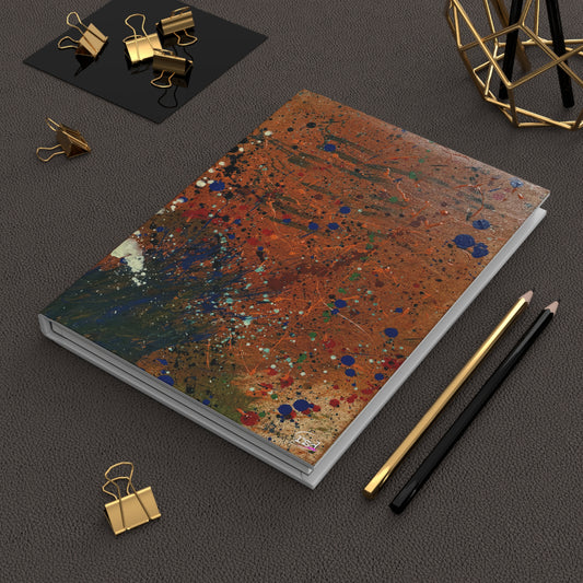 Martian Dawn Hardcover Journal — Acrylic Painted Abstract Notebook