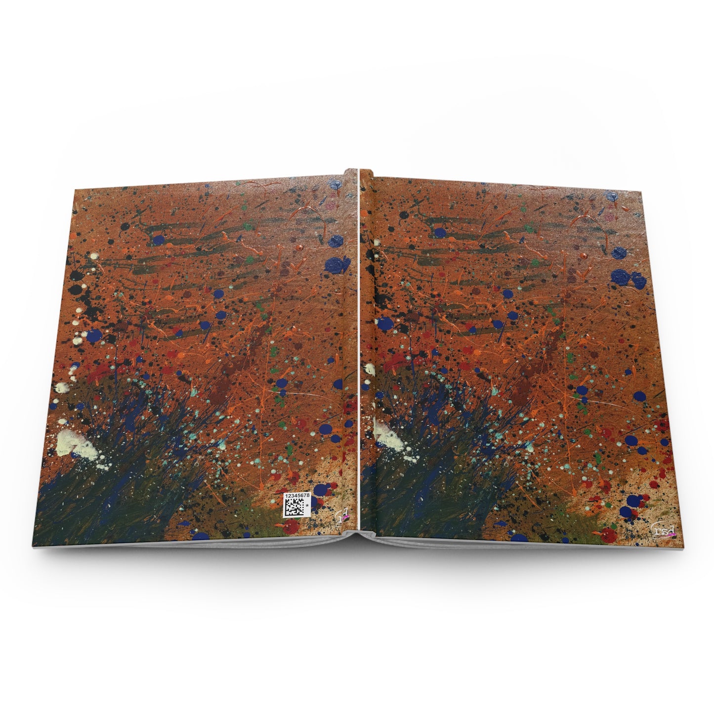 Martian Dawn Hardcover Journal — Acrylic Painted Abstract Notebook