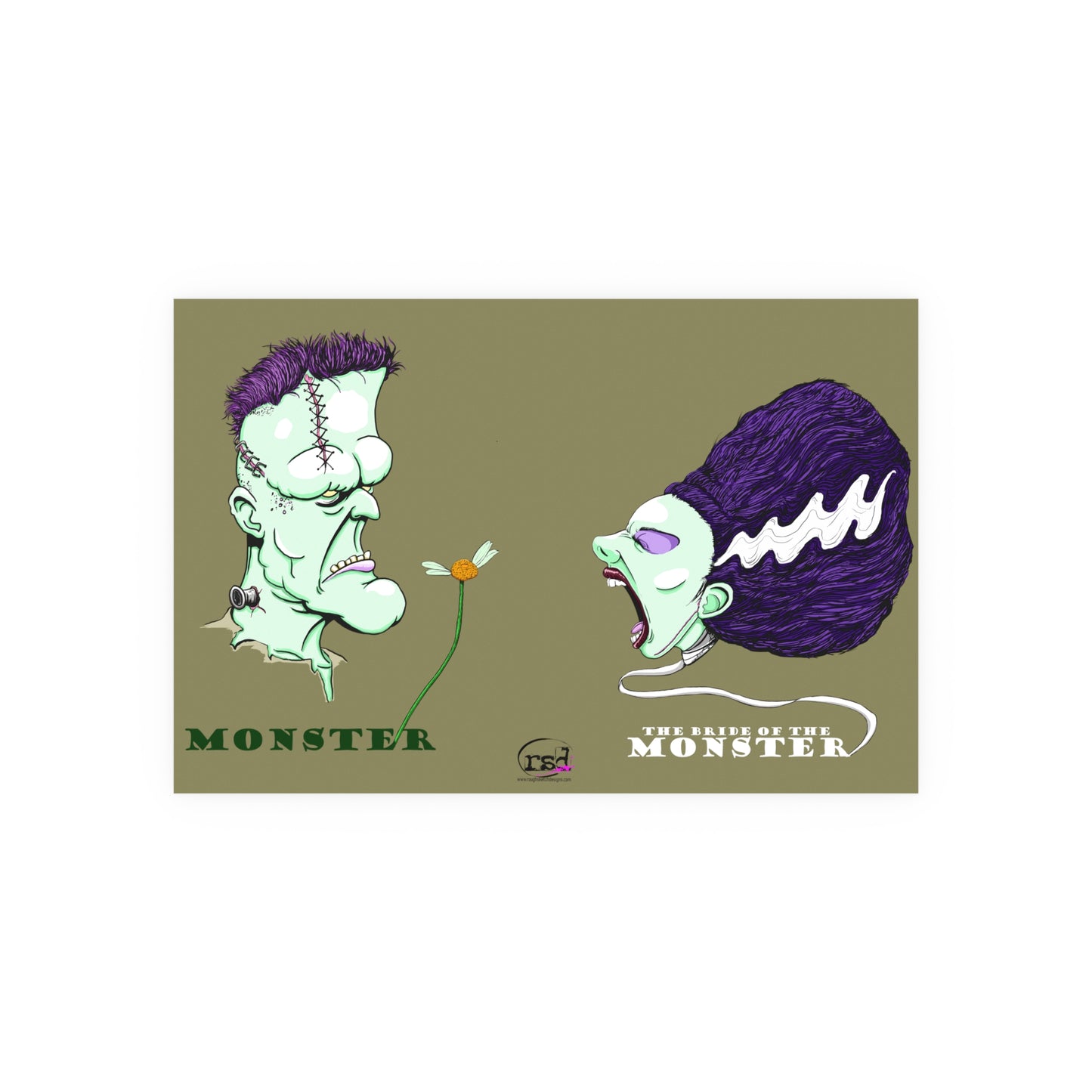 👁️💀 Cryptic Coffee Collection – THE MONSTER COUPLE (Color Edition) Print