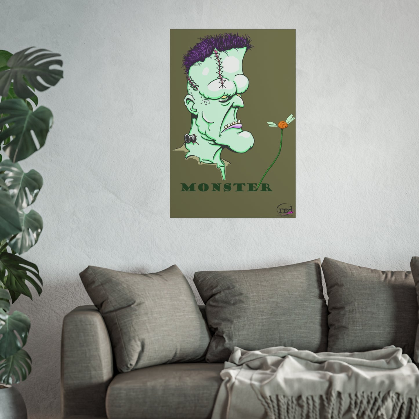 👁️💀 Cryptic Coffee Collection – THE MONSTER (Color Edition) Print