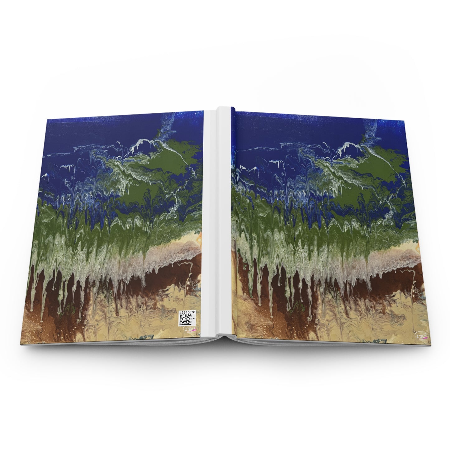 High Tide Hardcover Journal — Acrylic Painted Abstract Notebook