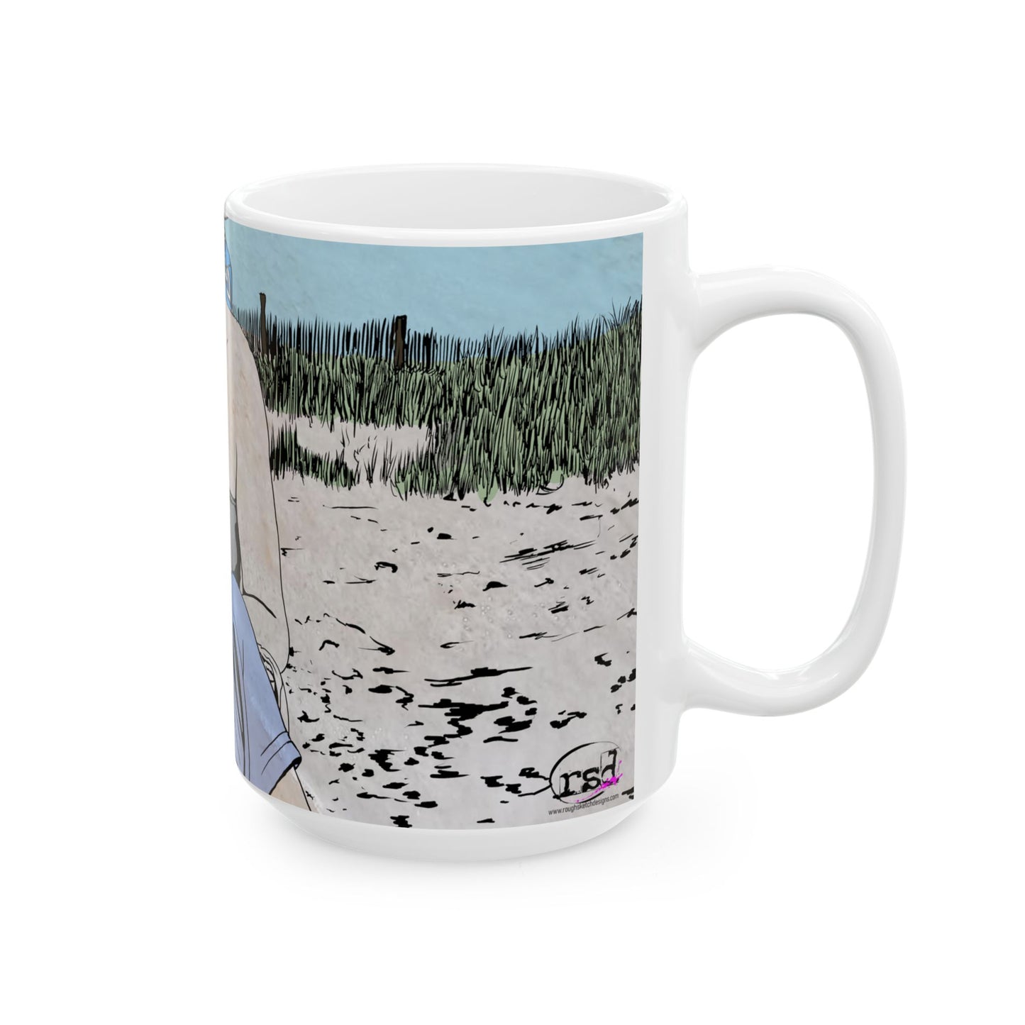 Beach Horror Ceramic Mug, (15oz)