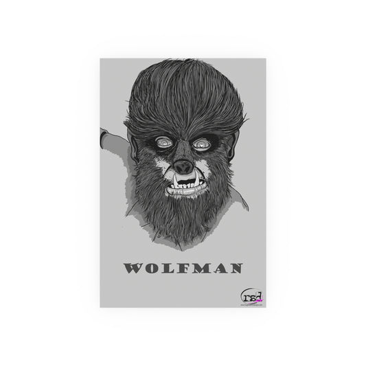 👁️💀 Cryptic Coffee Collection – THE WEREWOLF (Black & White Edition) Print
