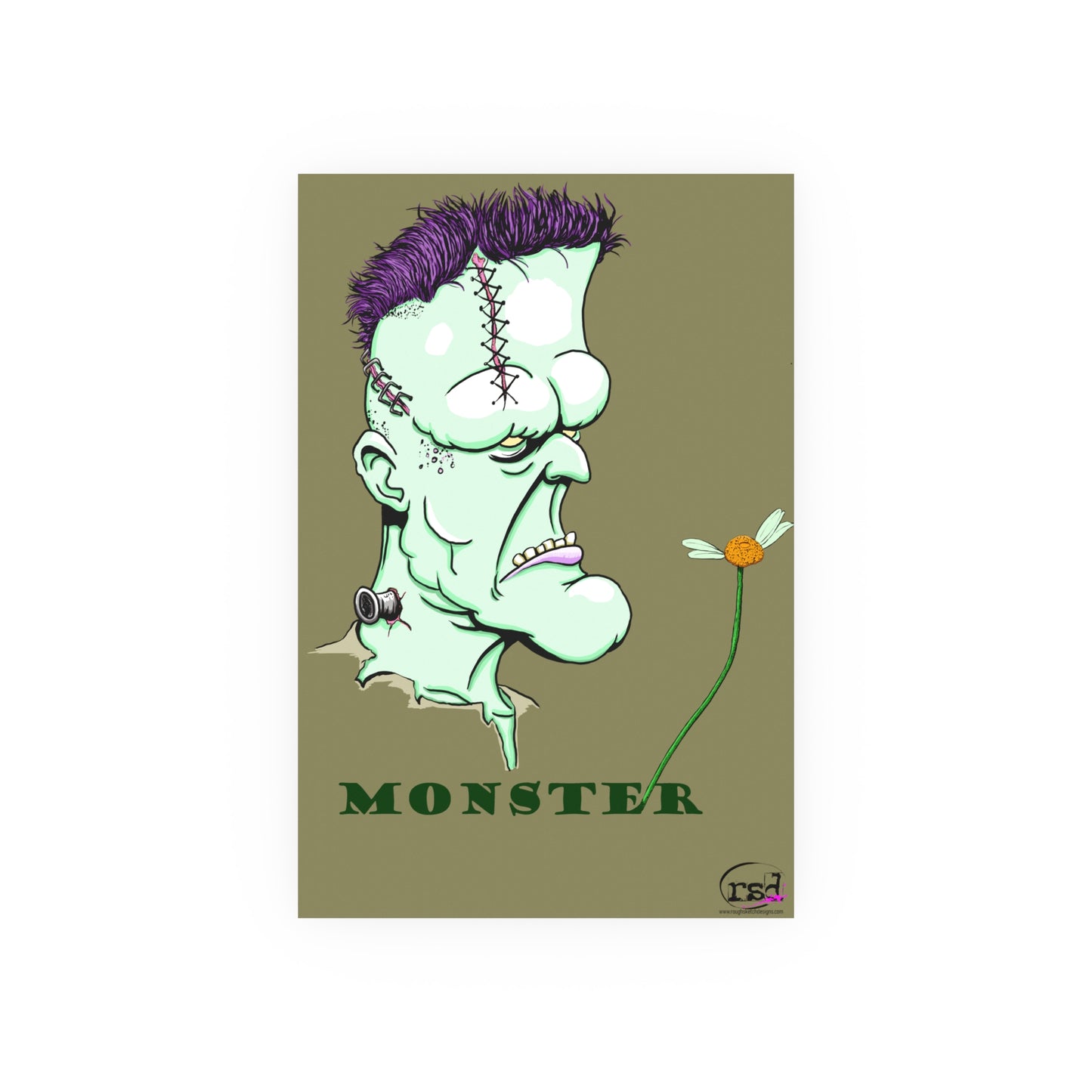 👁️💀 Cryptic Coffee Collection – THE MONSTER (Color Edition) Print