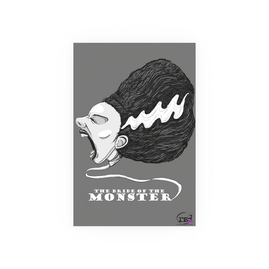 👁️💀 Cryptic Coffee Collection – BRIDE OF THE MONSTER (Black & White Edition) Print