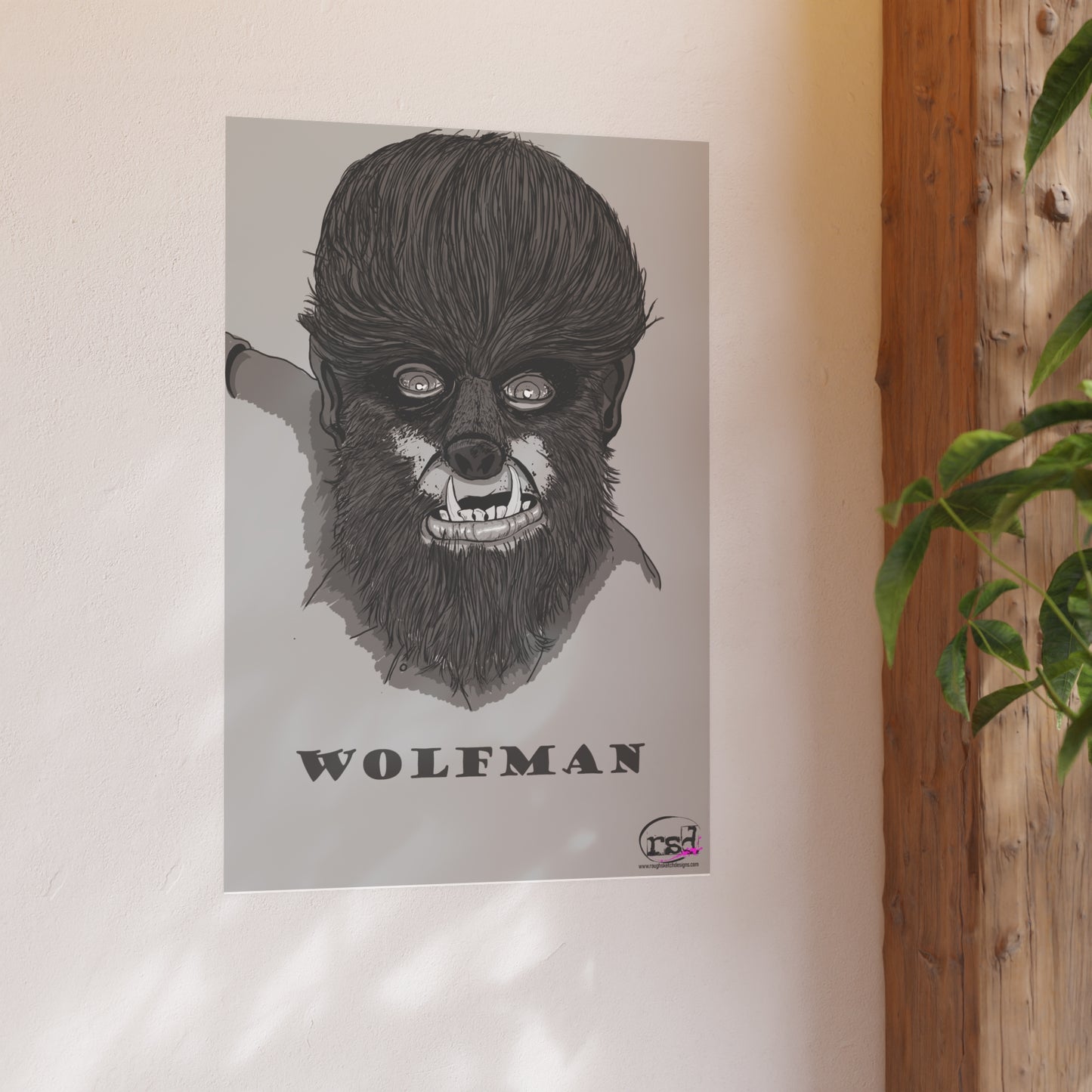 👁️💀 Cryptic Coffee Collection – THE WEREWOLF (Black & White Edition) Print