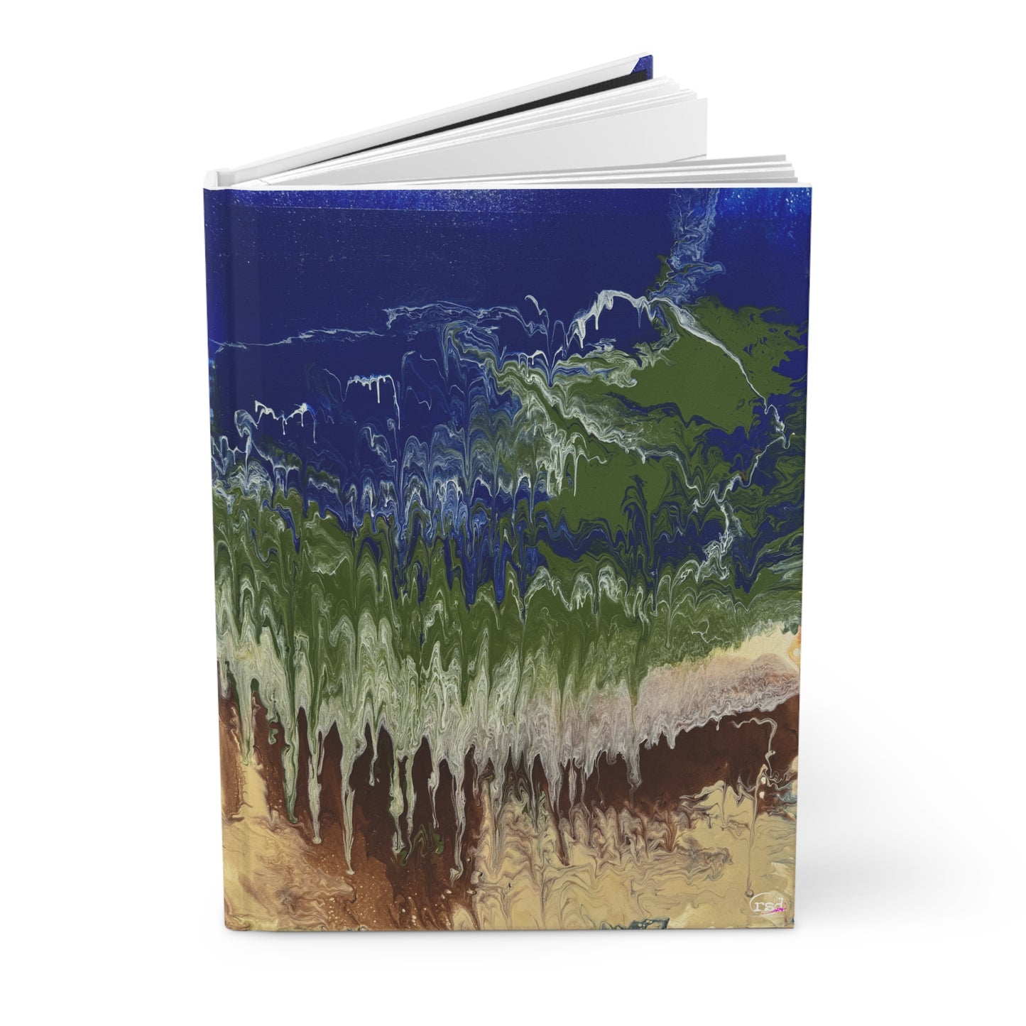 High Tide Hardcover Journal — Acrylic Painted Abstract Notebook