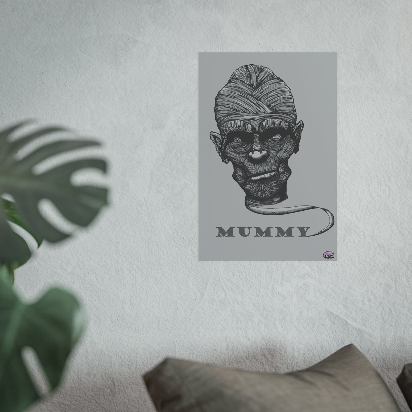 👁️💀 Cryptic Coffee Collection – THE MUMMY (Black & White Edition) Print