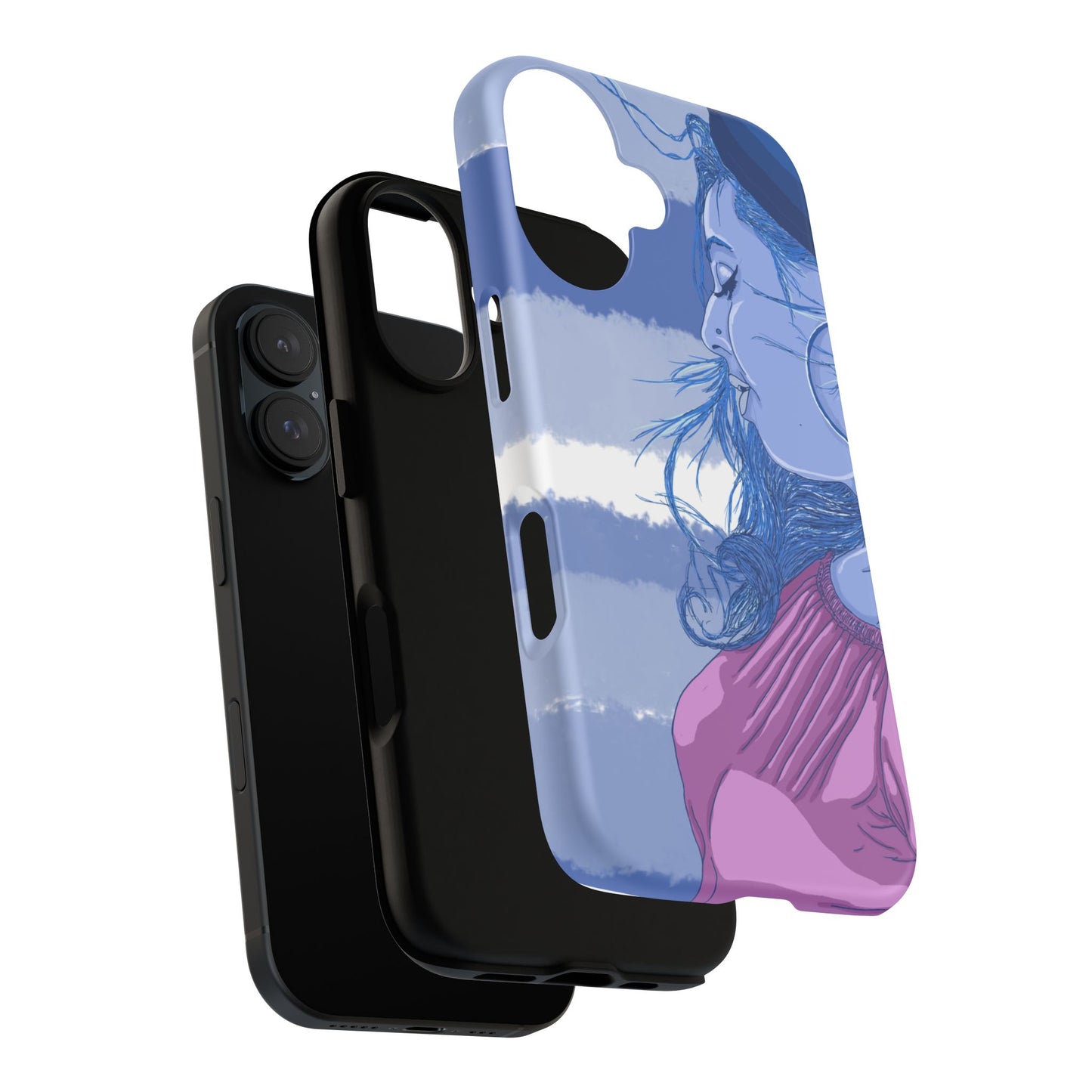 Phone Case — Blue Dreaming Woman Illustration