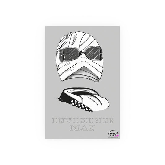 👁️💀 Cryptic Coffee Collection – THE INVISIBLE MAN (Black & White Edition) Print