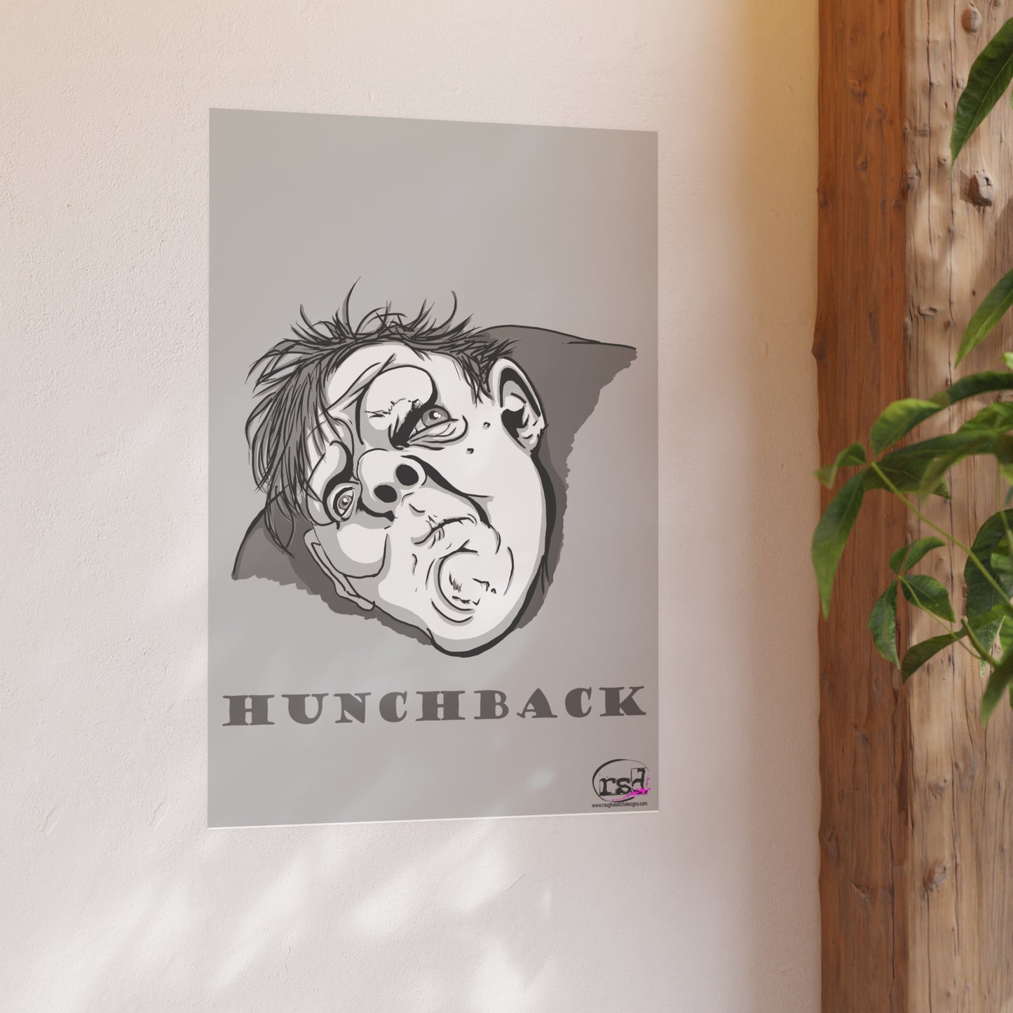 👁️💀 Cryptic Creatures Collection – THE HUNCHBACK (Black & White Edition) Print