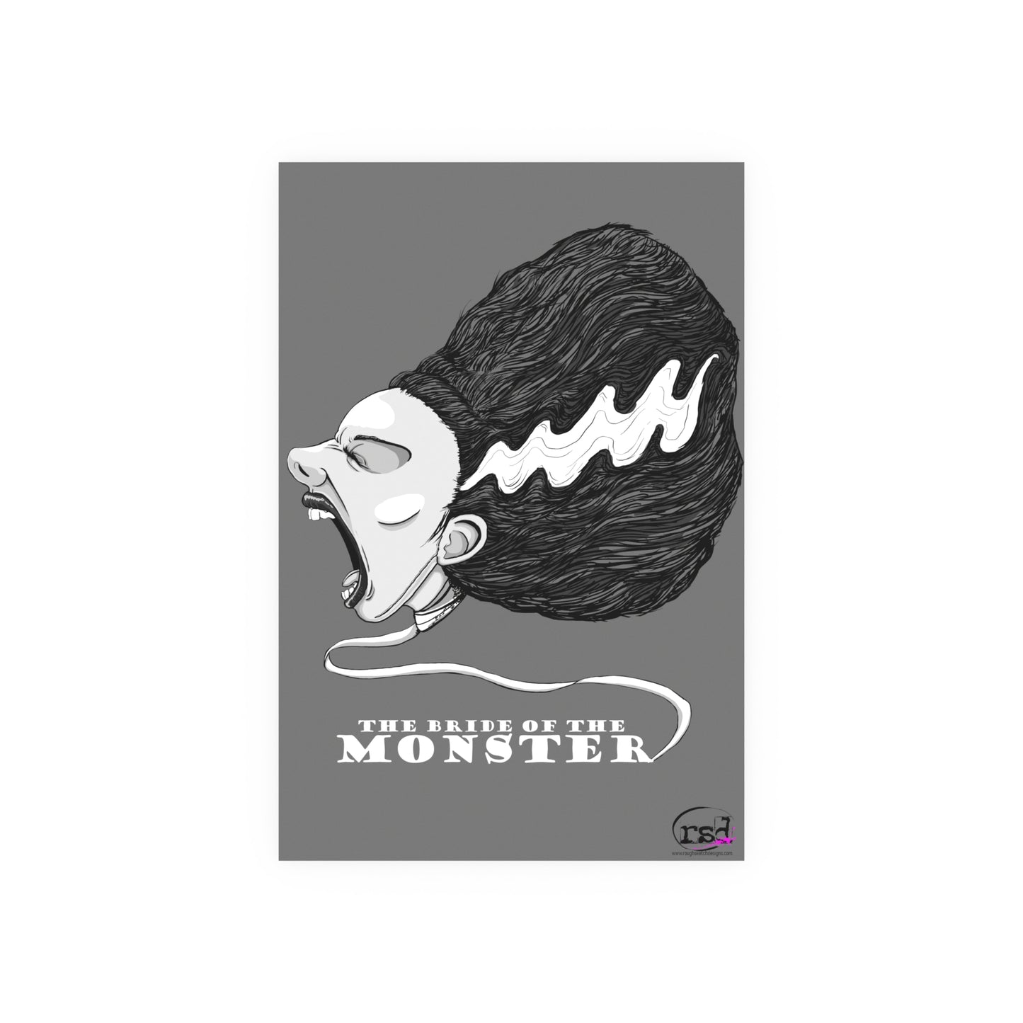 👁️💀 Cryptic Coffee Collection – BRIDE OF THE MONSTER (Black & White Edition) Print