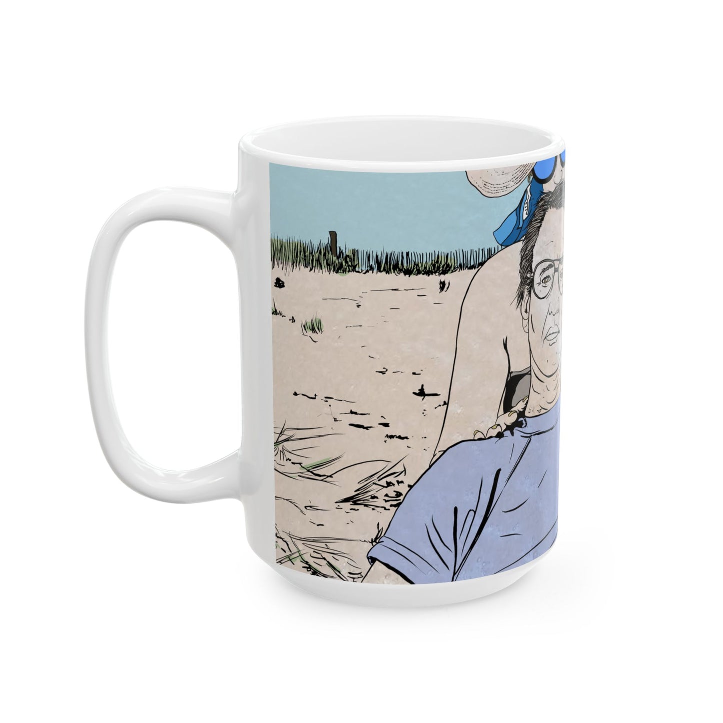 Beach Horror Ceramic Mug, (15oz)