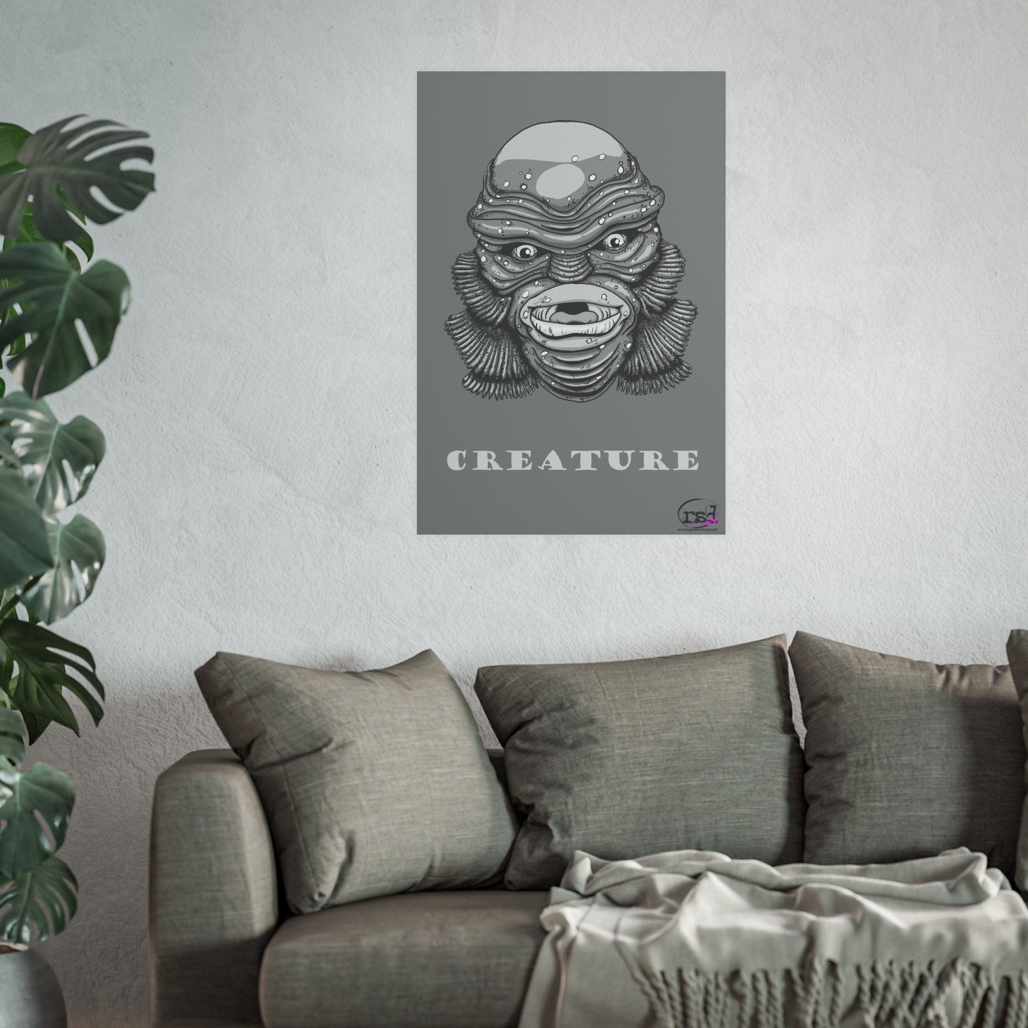👁️💀 Cryptic Creatures Collection – THE CREATURE (Black & White Edition) Print