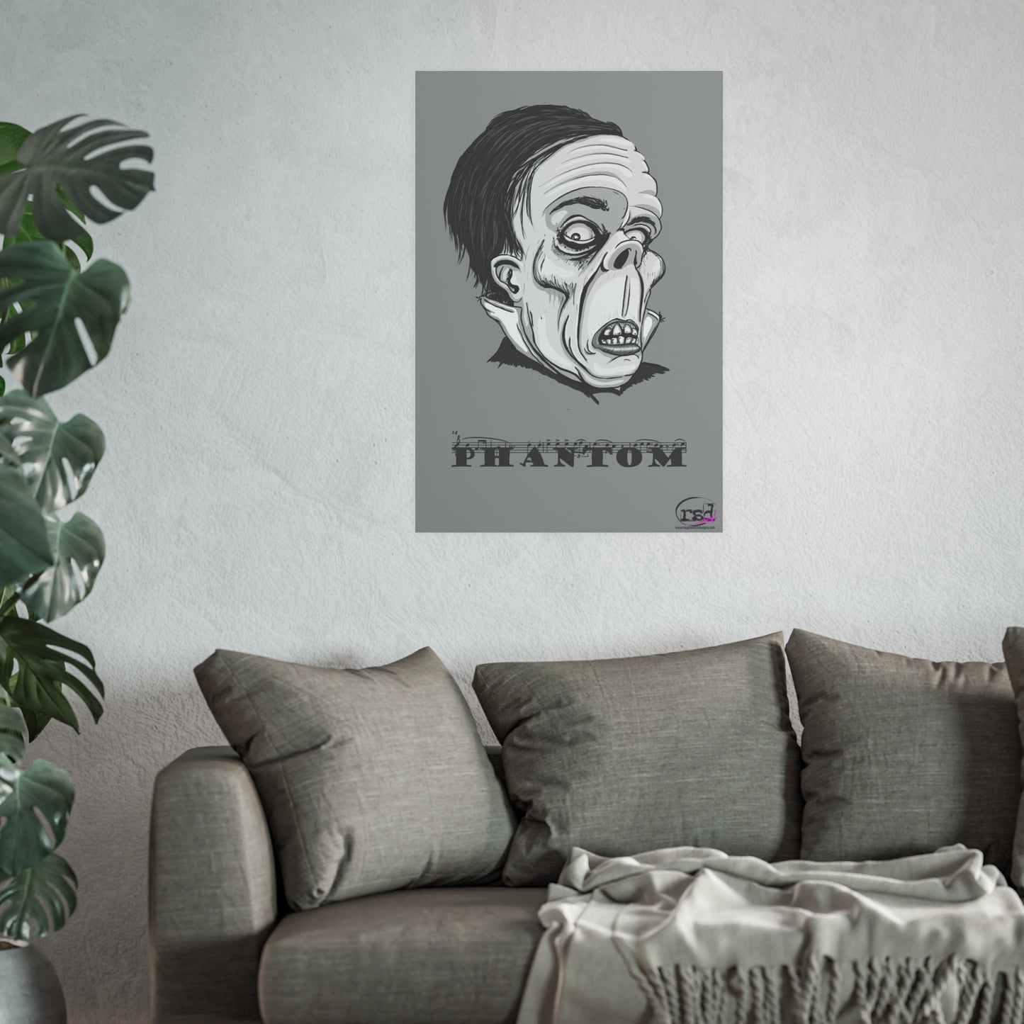 👁️💀 Cryptic Coffee Collection – THE PHANTOM (Black & White Edition) Print