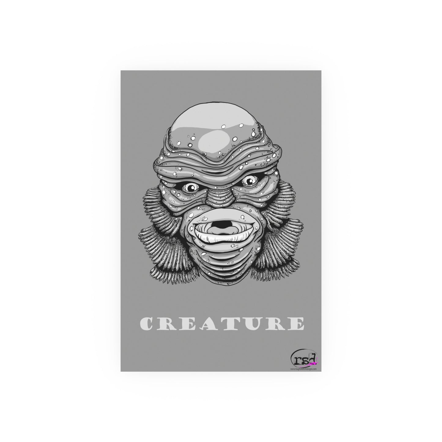 👁️💀 Cryptic Creatures Collection – THE CREATURE (Black & White Edition) Print
