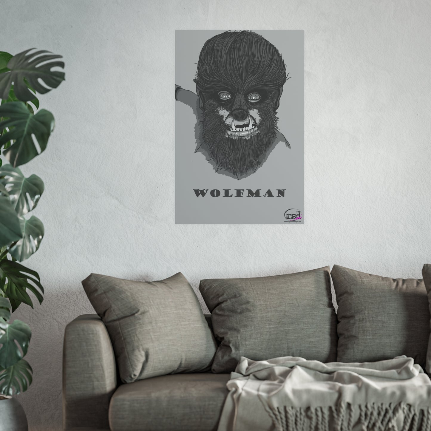 👁️💀 Cryptic Coffee Collection – THE WEREWOLF (Black & White Edition) Print