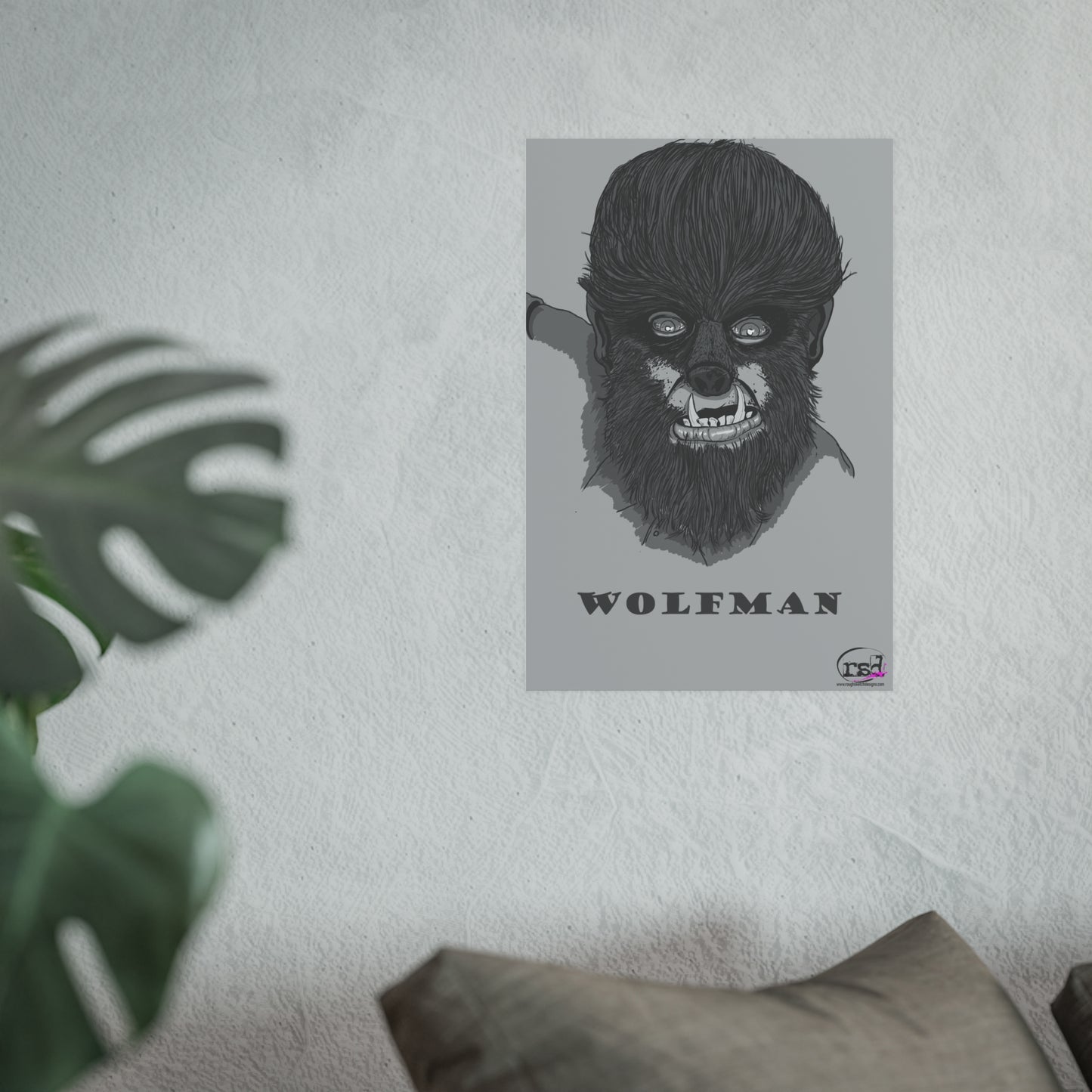 👁️💀 Cryptic Coffee Collection – THE WEREWOLF (Black & White Edition) Print