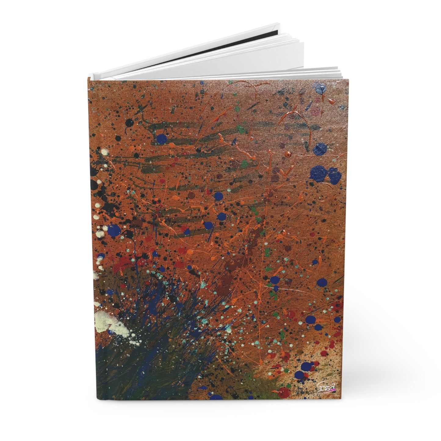 Martian Dawn Hardcover Journal — Acrylic Painted Abstract Notebook