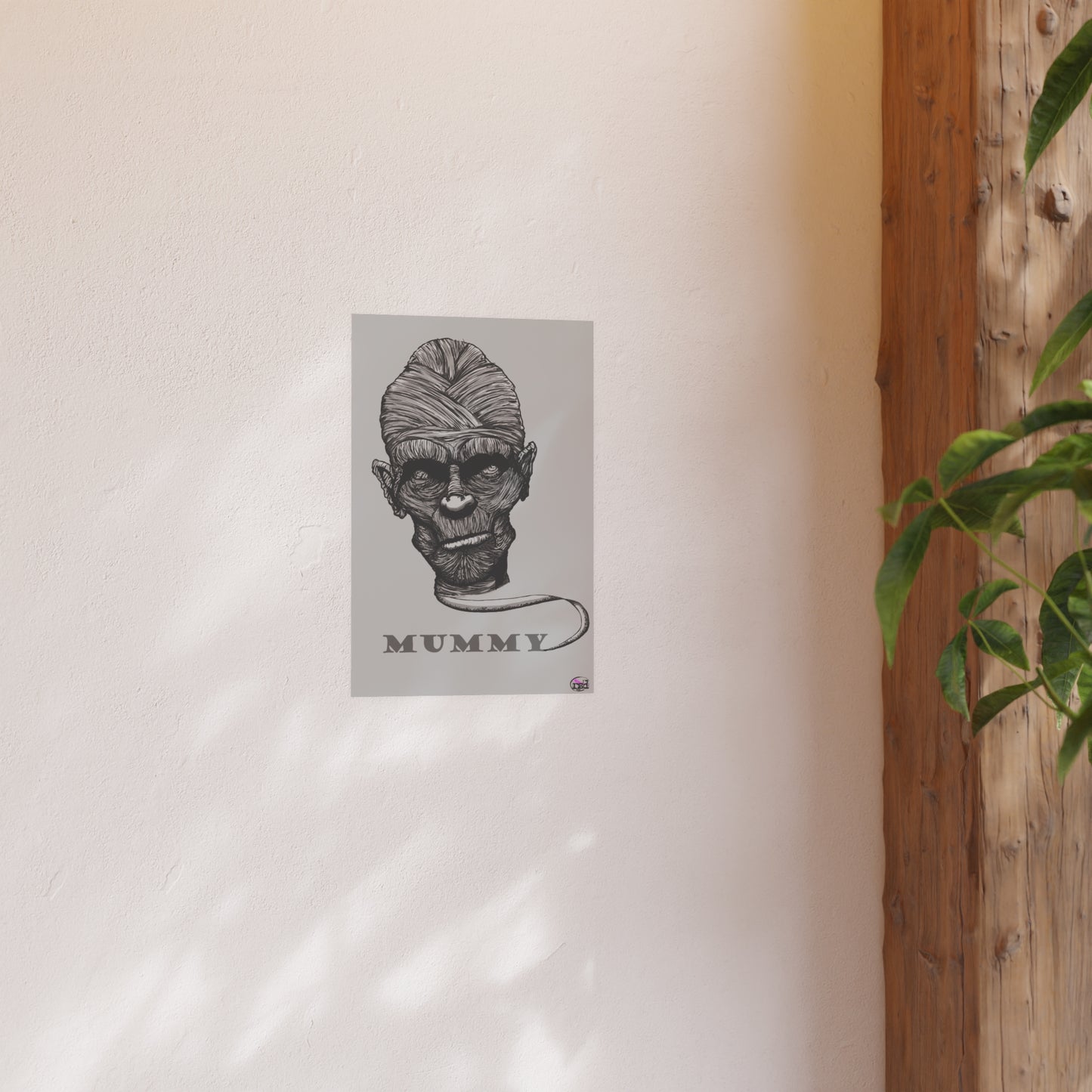 👁️💀 Cryptic Coffee Collection – THE MUMMY (Black & White Edition) Print