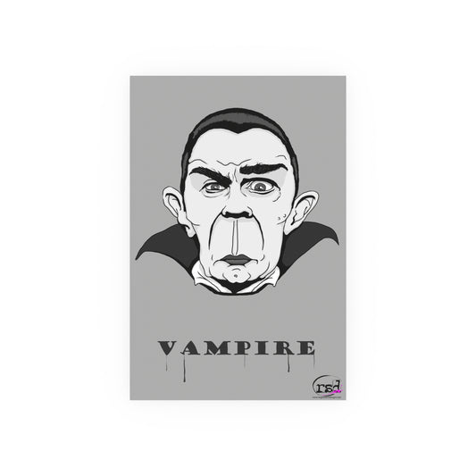 👁️💀 Cryptic Coffee Collection – THE VAMPIRE (Black & White Edition) Print