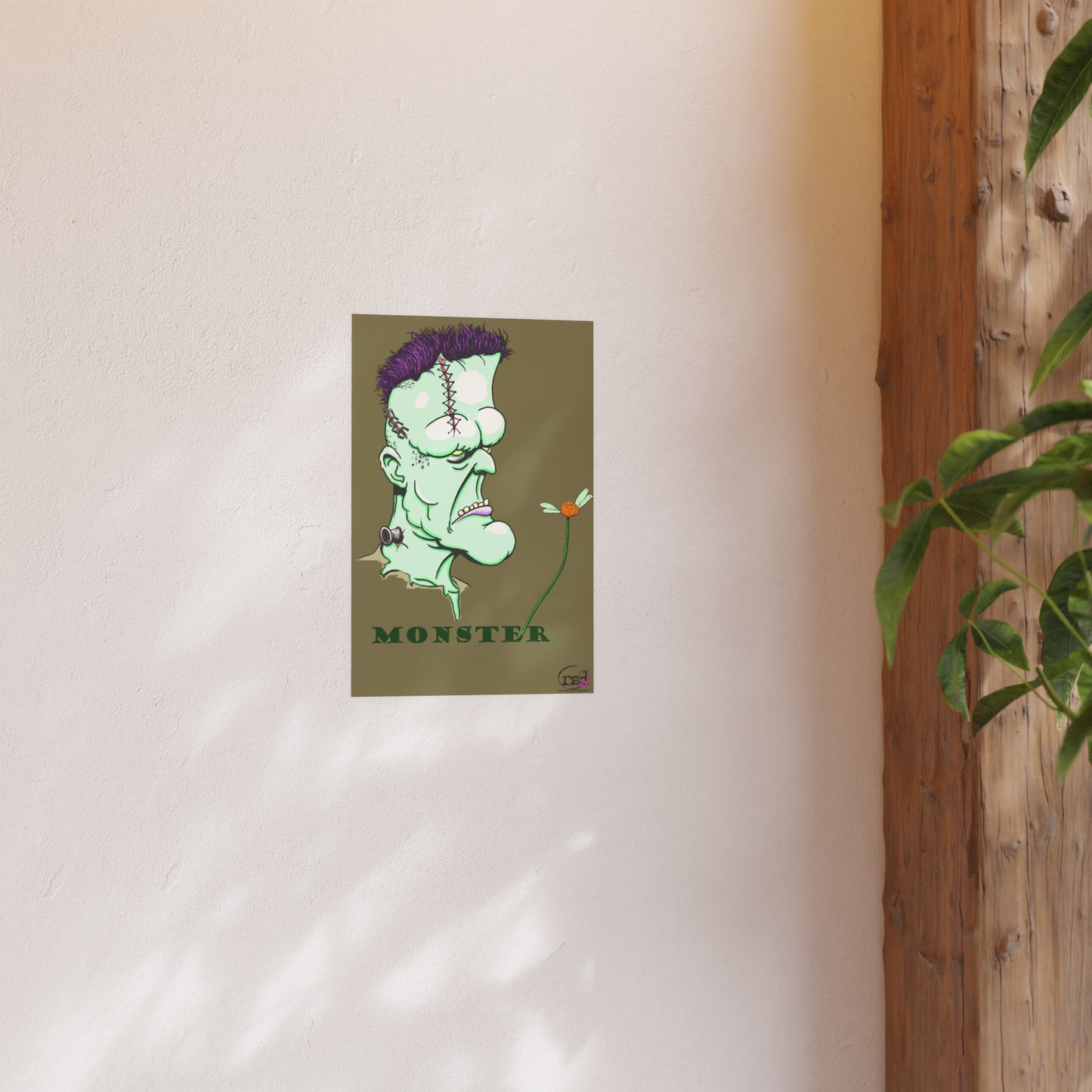 👁️💀 Cryptic Coffee Collection – THE MONSTER (Color Edition) Print