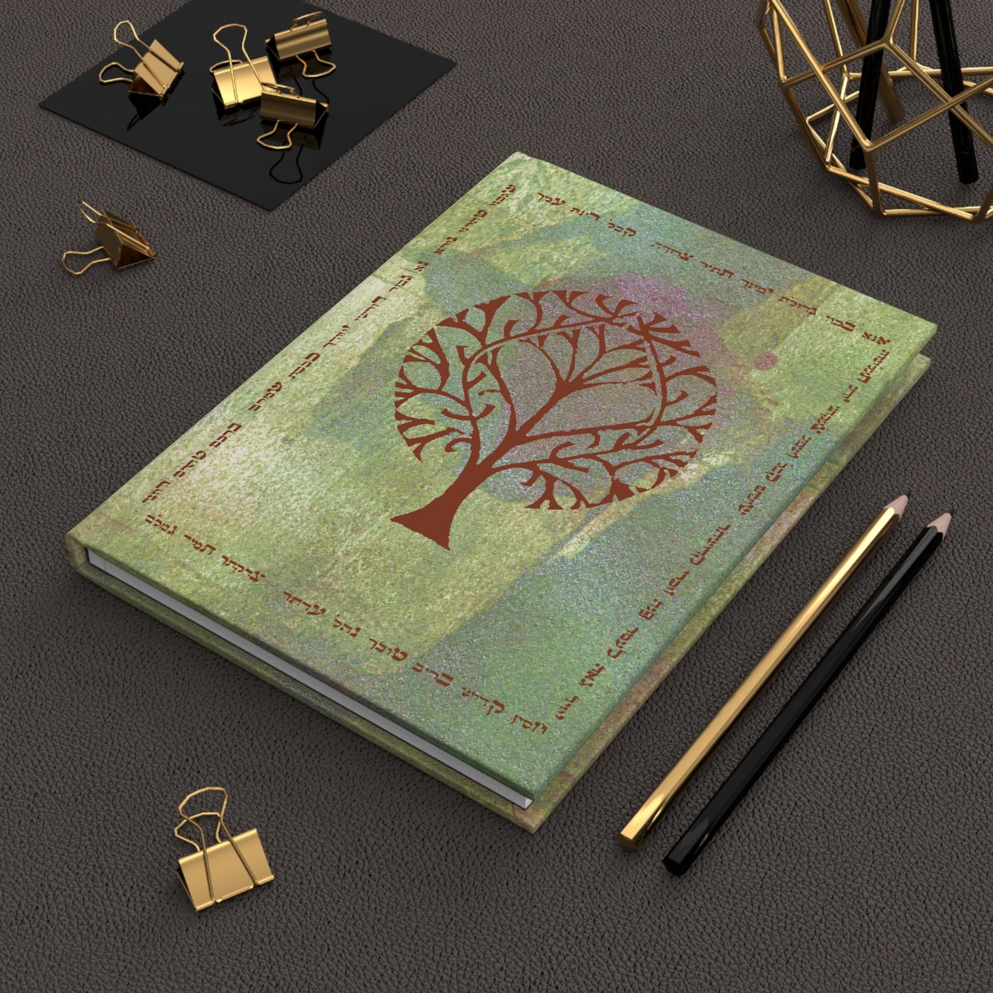 Tree of Life Matte Notebook with Script Border (Spiritual Gratitude Diary)