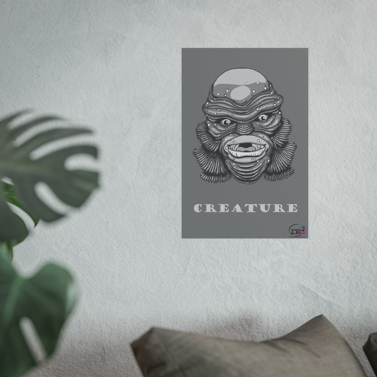👁️💀 Cryptic Creatures Collection – THE CREATURE (Black & White Edition) Print