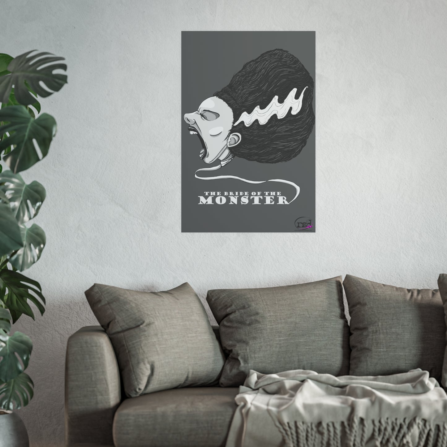 👁️💀 Cryptic Coffee Collection – BRIDE OF THE MONSTER (Black & White Edition) Print