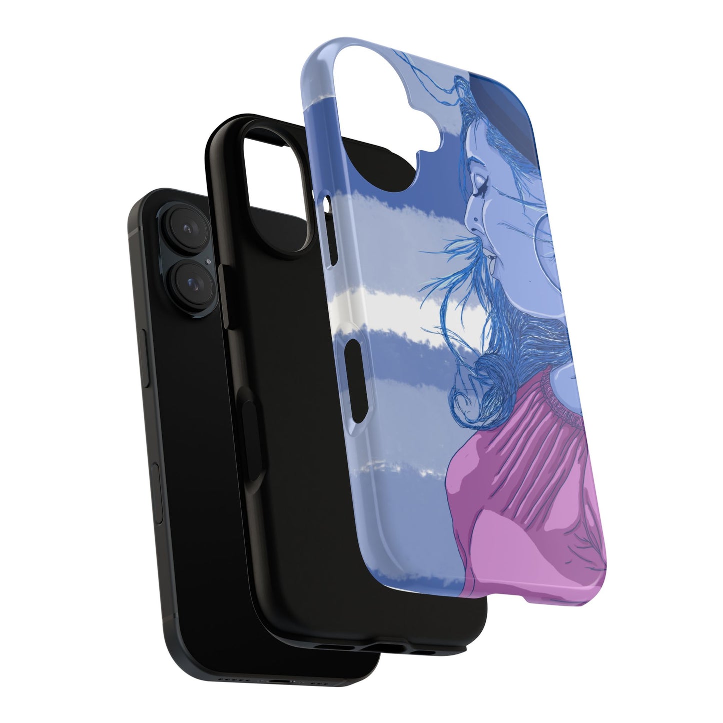 Phone Case — Blue Dreaming Woman Illustration