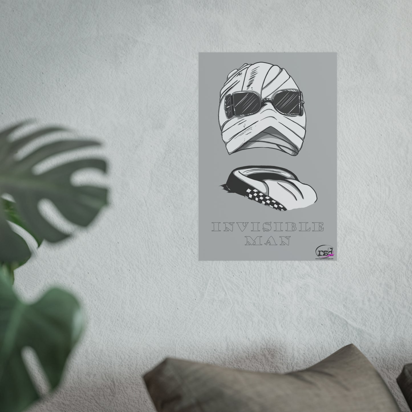 👁️💀 Cryptic Coffee Collection – THE INVISIBLE MAN (Black & White Edition) Print