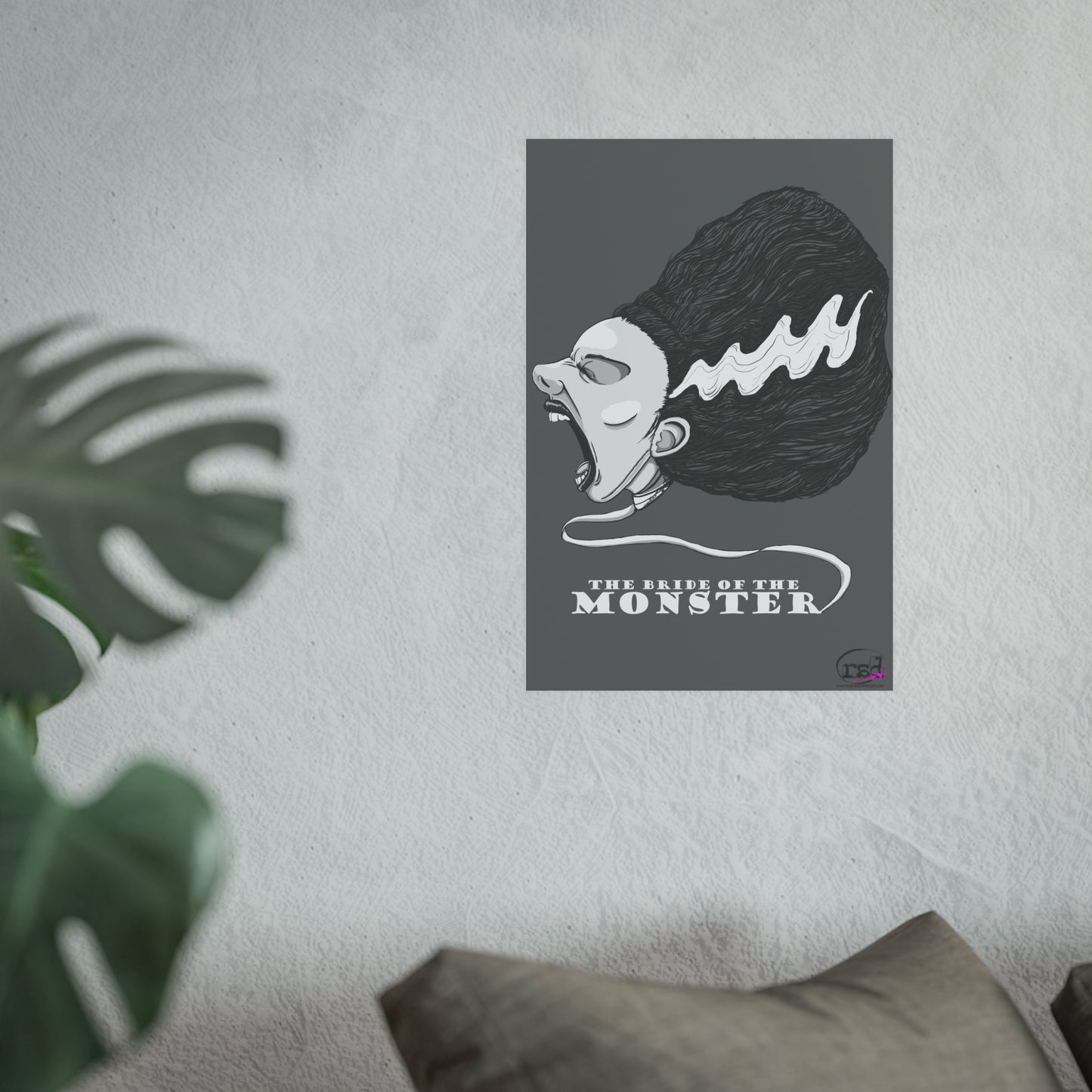 👁️💀 Cryptic Coffee Collection – BRIDE OF THE MONSTER (Black & White Edition) Print