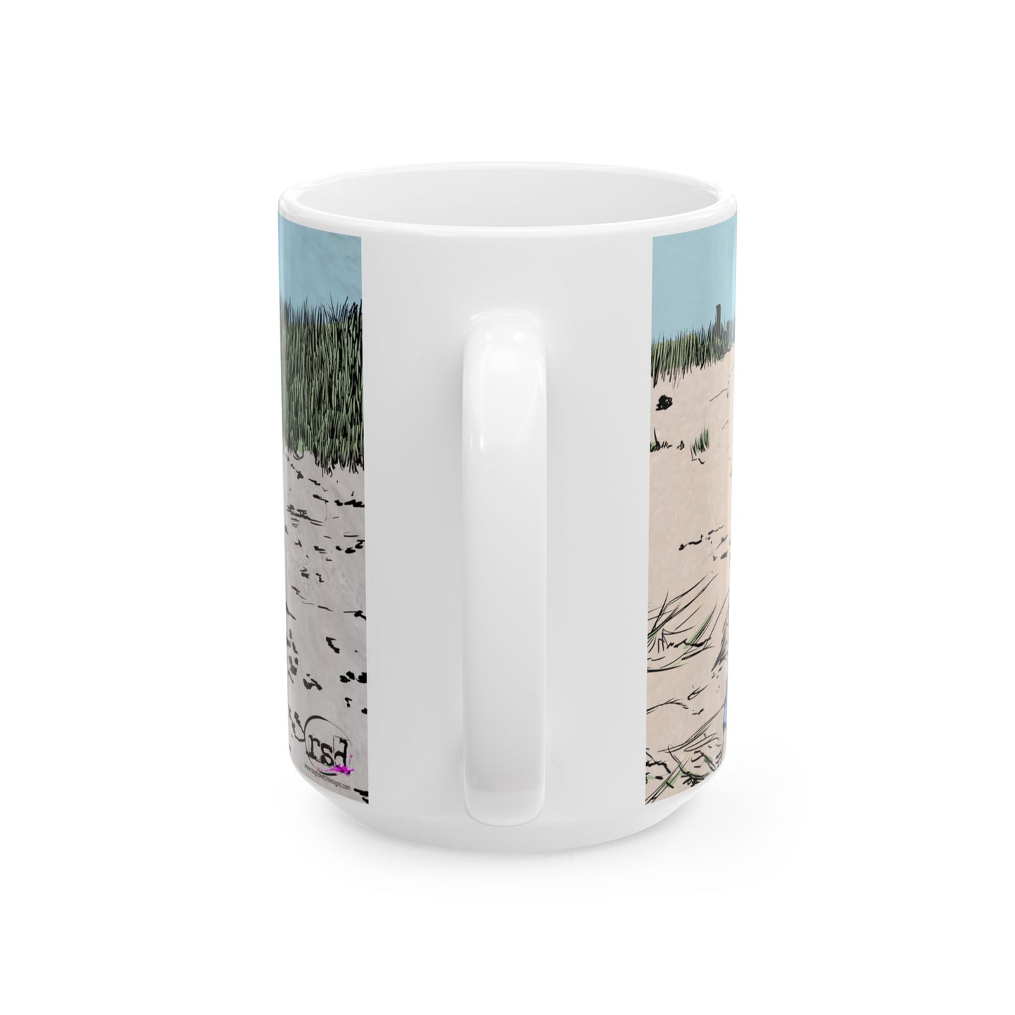 Beach Horror Ceramic Mug, (15oz)
