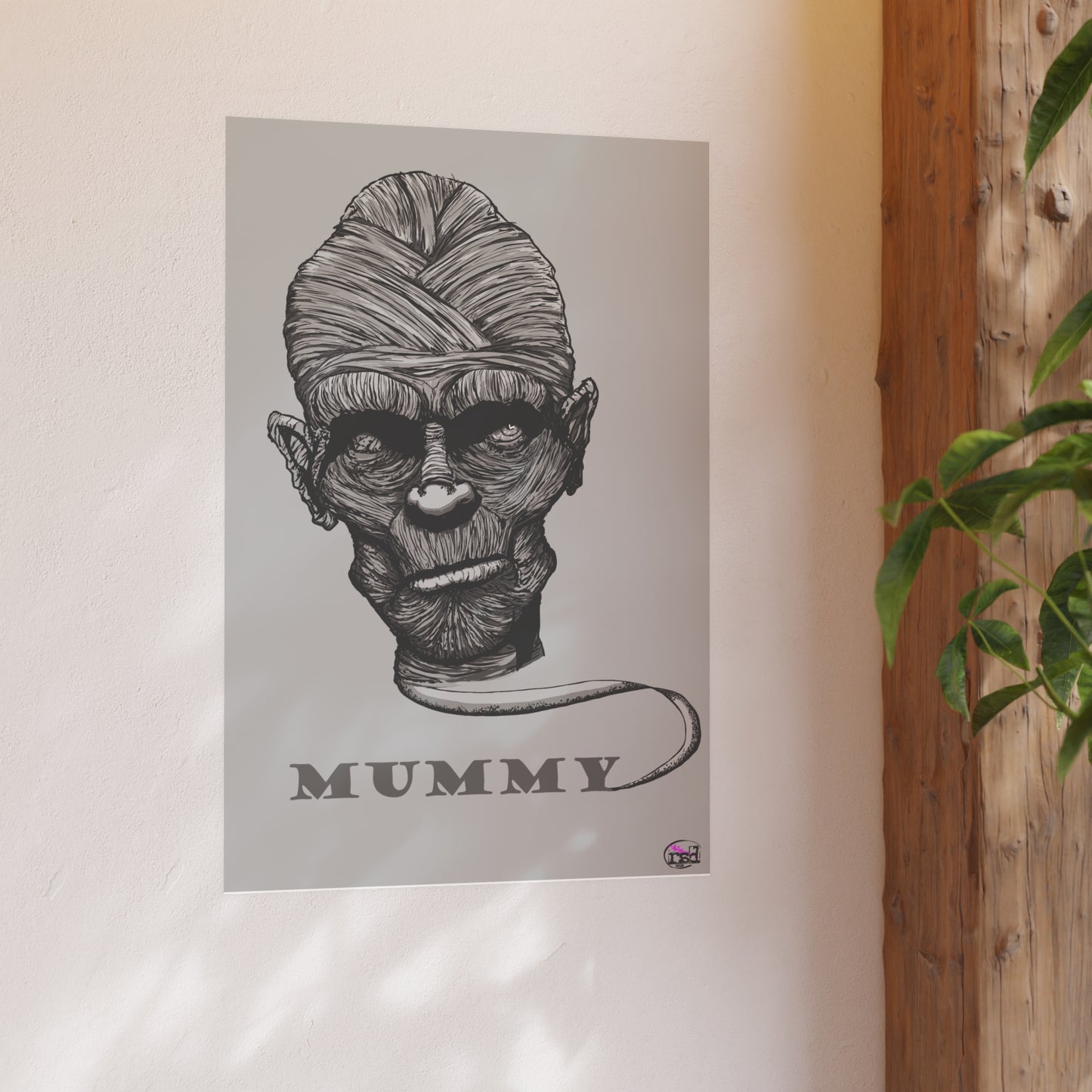 👁️💀 Cryptic Coffee Collection – THE MUMMY (Black & White Edition) Print