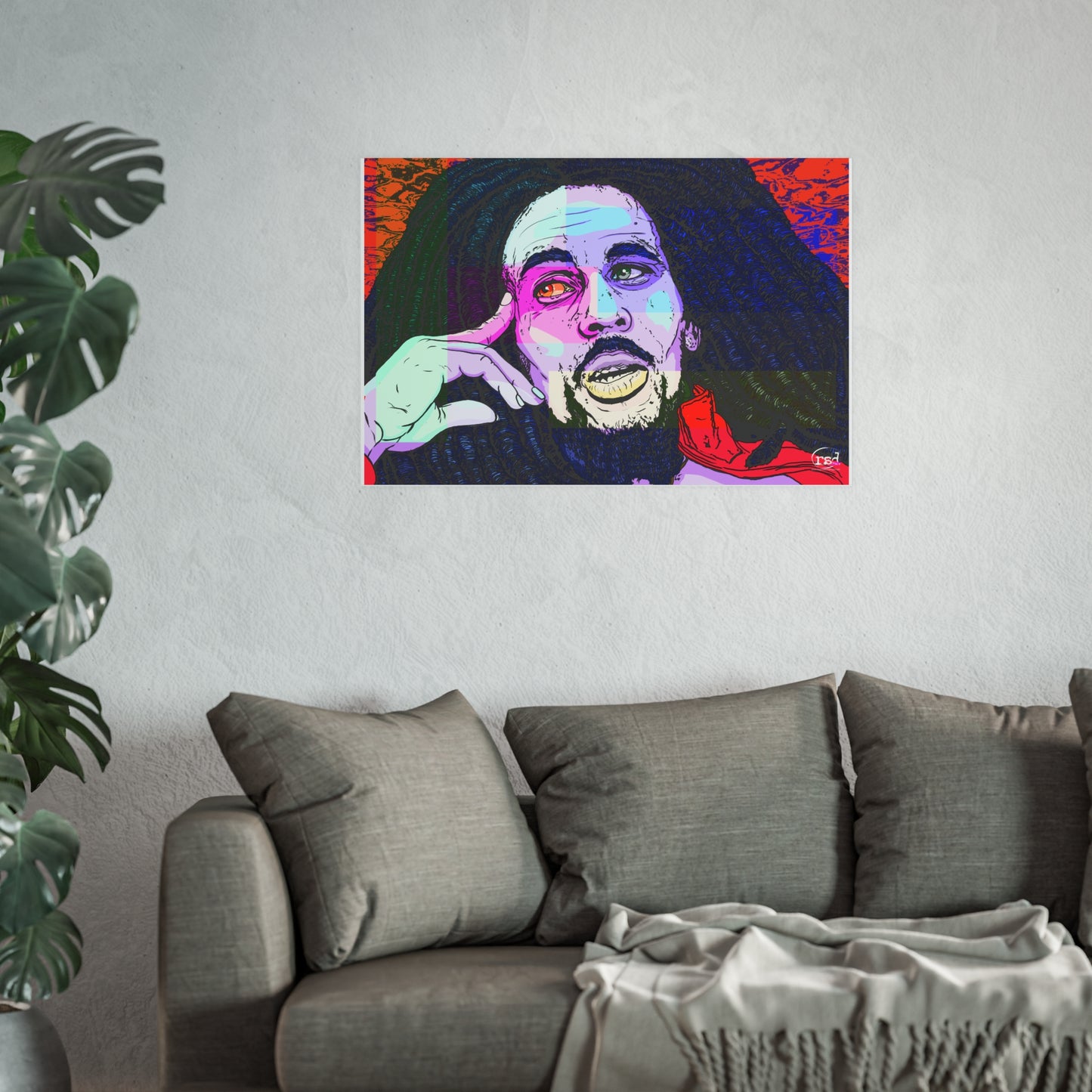 🎨 Amplified Ink Art Prints – ONE LOVE (Premium Satin Edition • Horizontal Print)