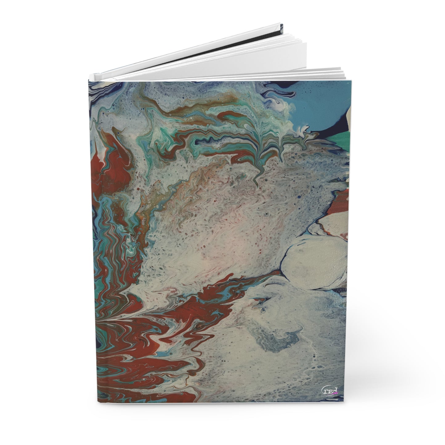 Current Situation Hardcover Journal — Acrylic Painted Abstract Notebook