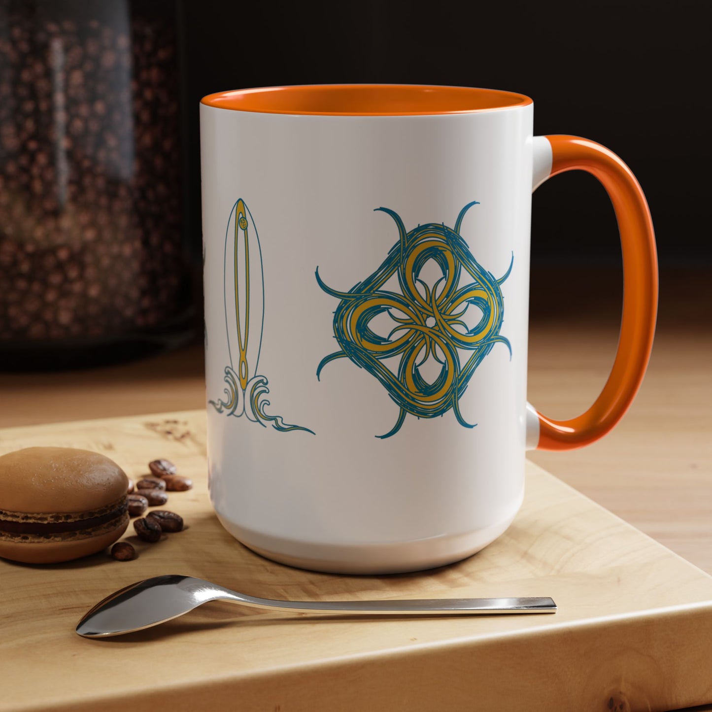 Beach Chicken Collection Surfboard Accent Coffee Mug
