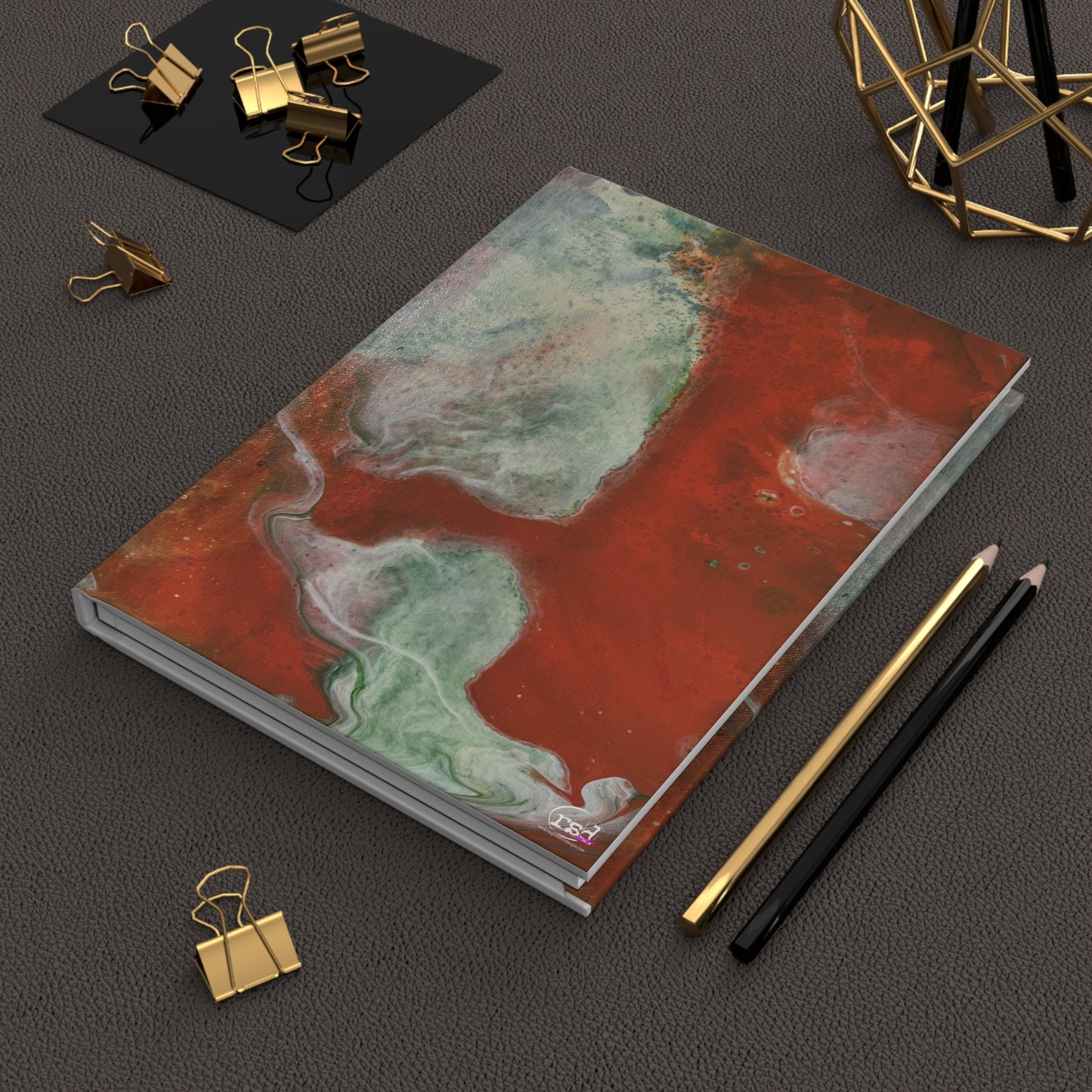 Galactus Hardcover Journal — Acrylic Painted Abstract Notebook