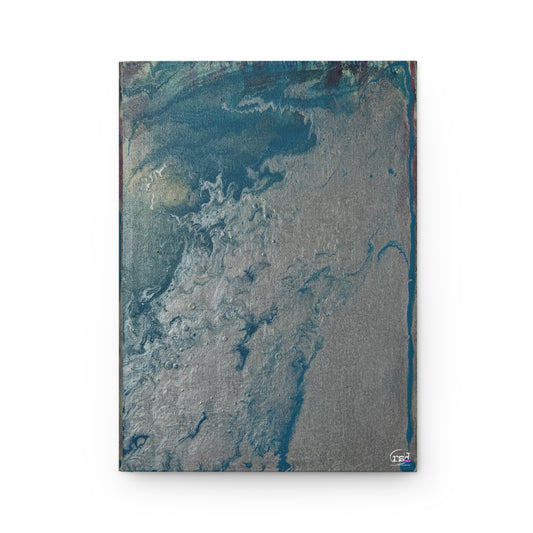 Blue Awakening Hardcover Journal — Acrylic Painted  Abstract Notebook
