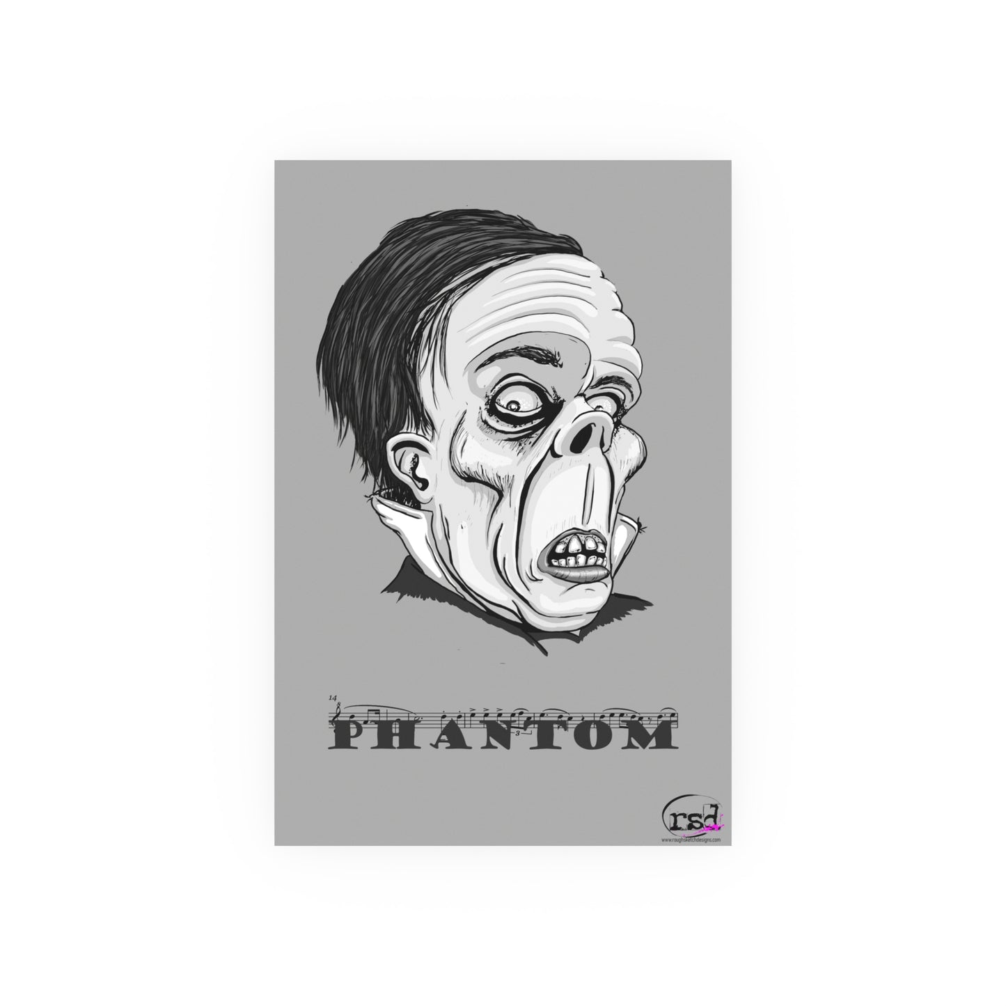 👁️💀 Cryptic Coffee Collection – THE PHANTOM (Black & White Edition) Print