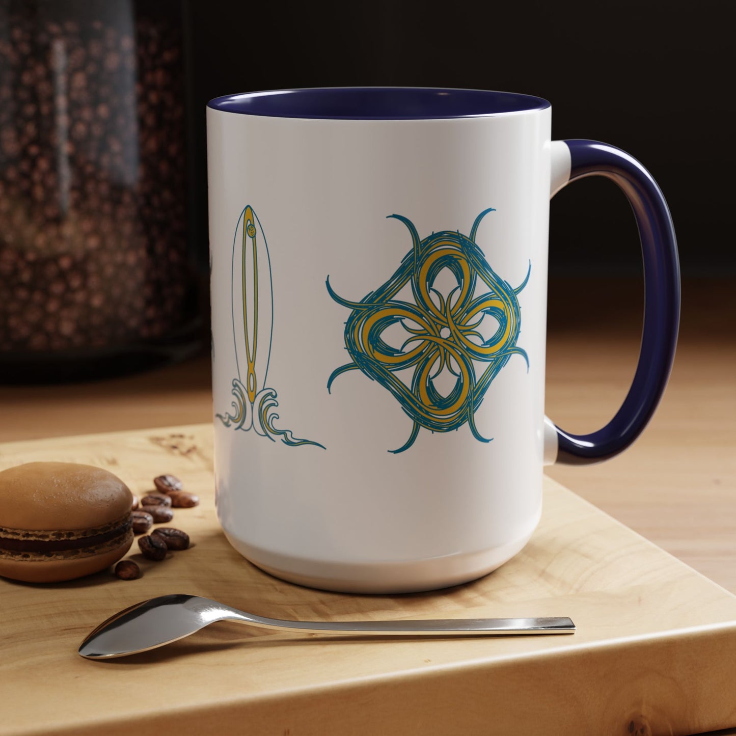 Beach Chicken Collection Surfboard Accent Coffee Mug